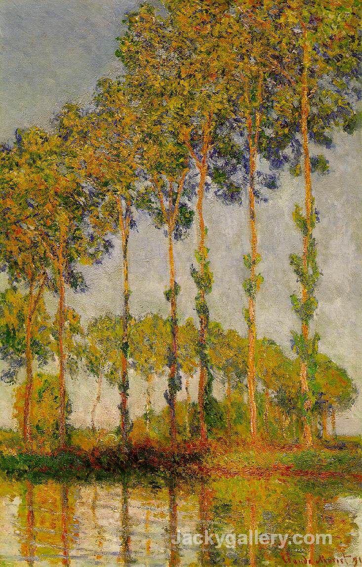 Poplars, Row in Autumn by Claude Monet paintings reproduction - Click Image to Close